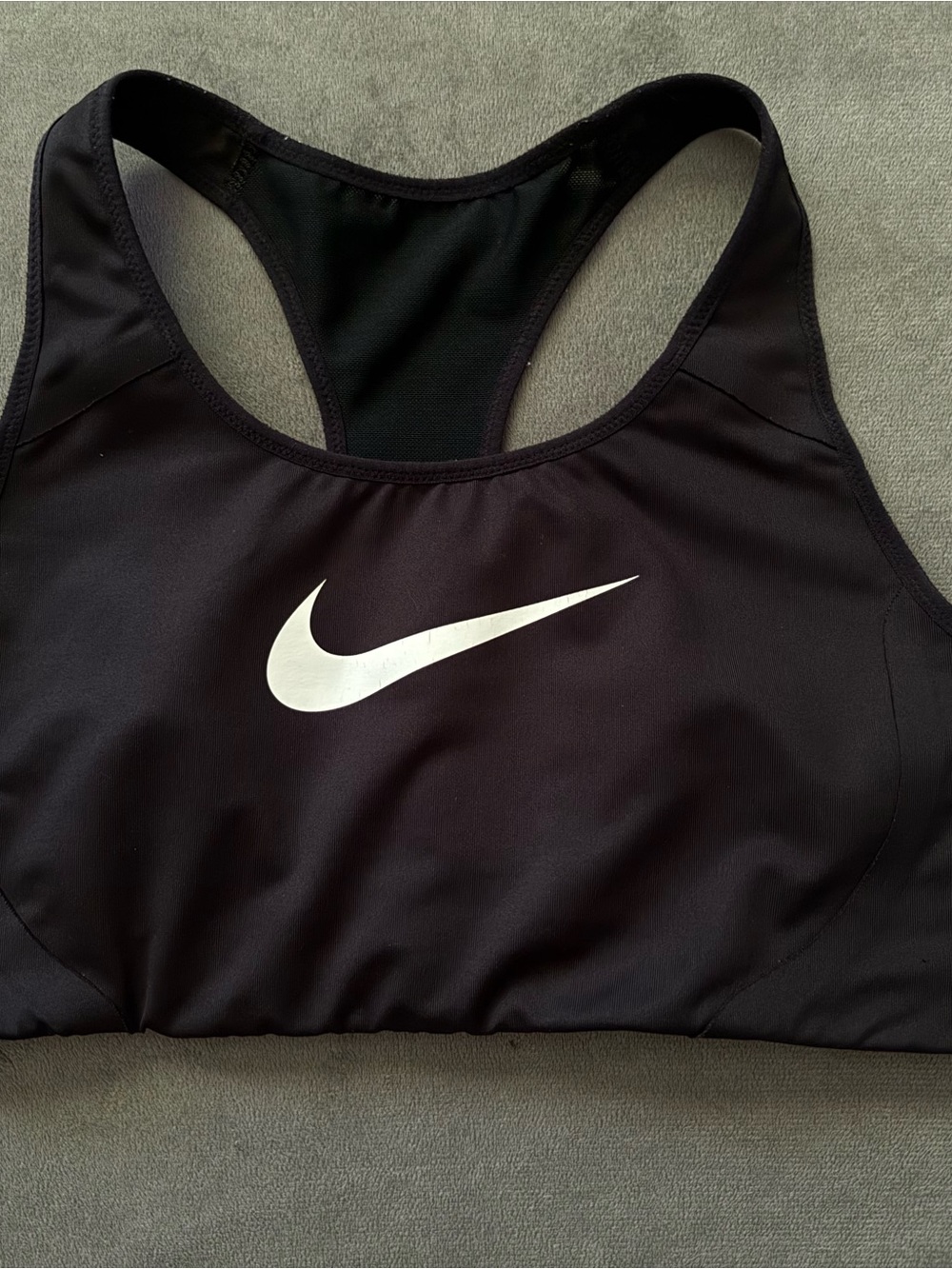 Nike Black Sports Bra with White Swoosh Logo